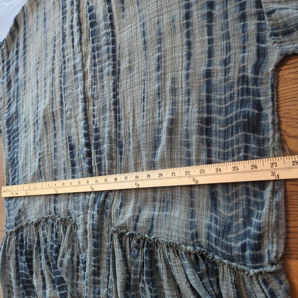 Free People FP One Sasha Tie Dye green Kimono M / L Boho Ruffle Hem Open Front - Picture 13 of 13
